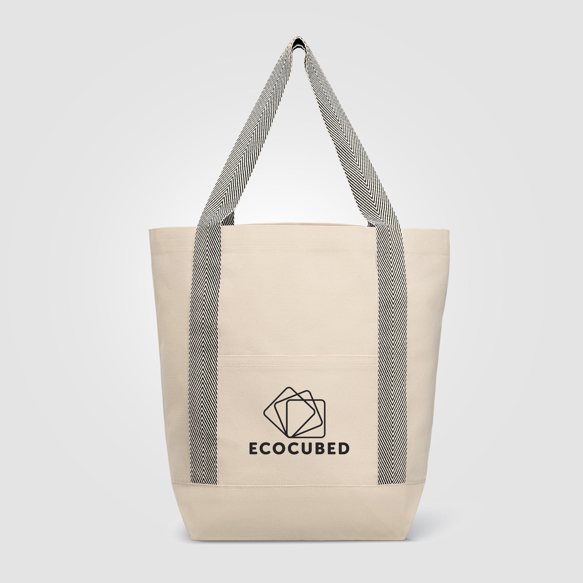 Niva 10 oz. Recycled Cotton Canvas Front Pocket Tote Bag – 12.25L - Silkscreen-2