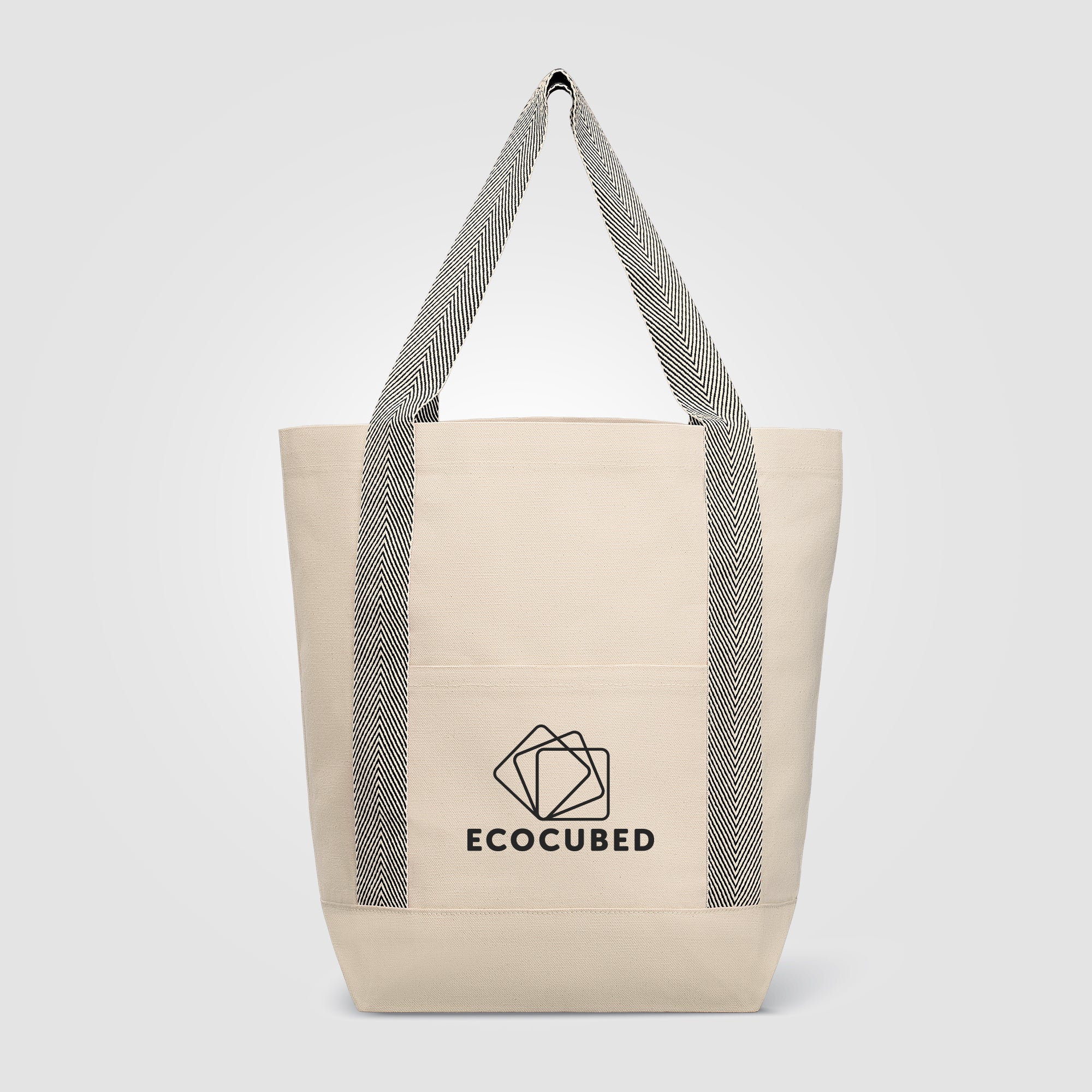Niva 10 oz. Recycled Cotton Canvas Front Pocket Tote Bag – 12.25L - Silkscreen