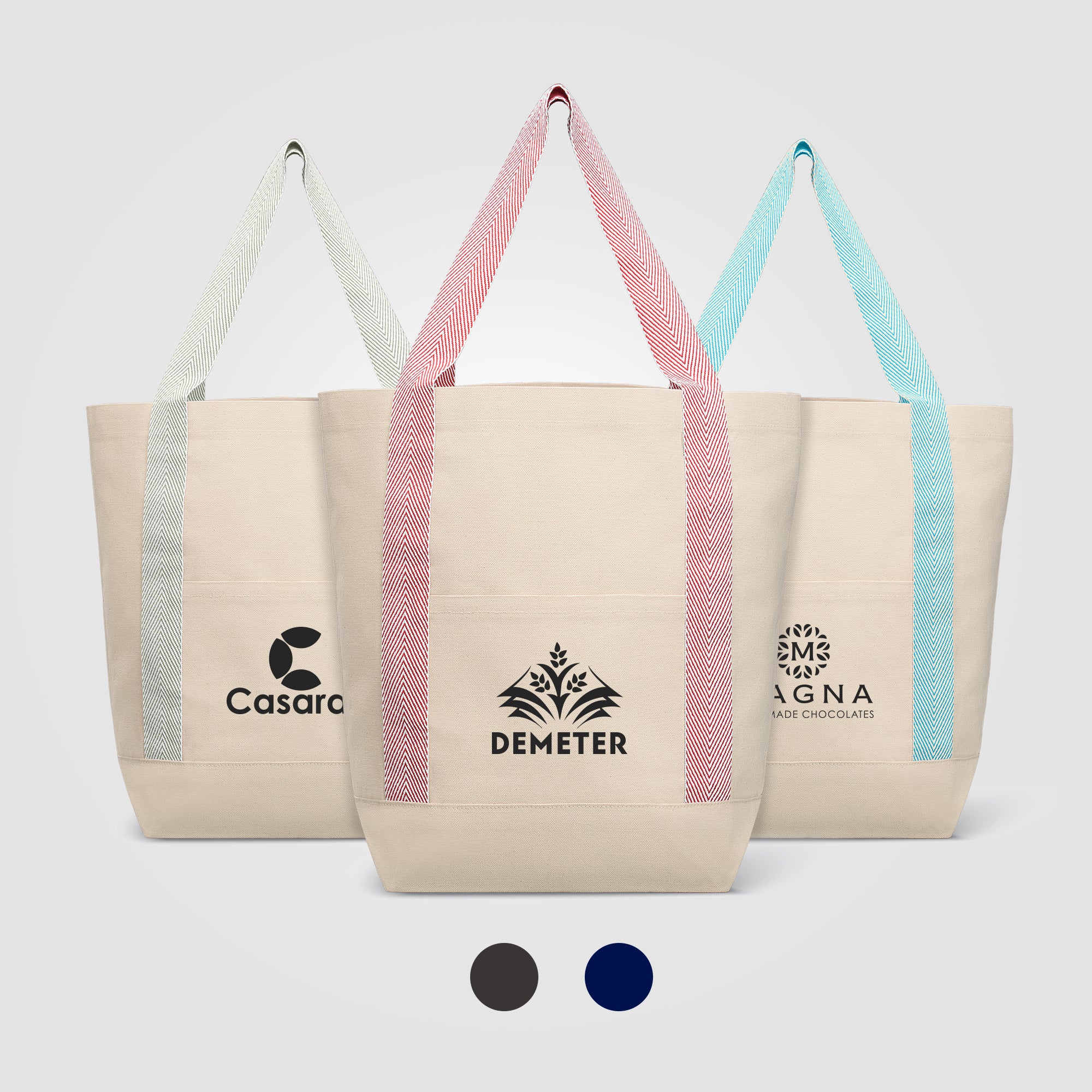 Image of the Niva 10 oz. Recycled Cotton Canvas Front Pocket Tote Bag – 12.25L - Silkscreen promotional product, SKU UMQ.