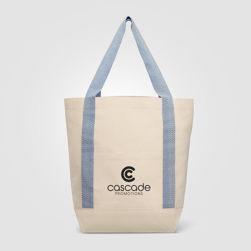 Niva 10 oz. Recycled Cotton Canvas Front Pocket Tote Bag – 12.25L - Silkscreen-zoom-