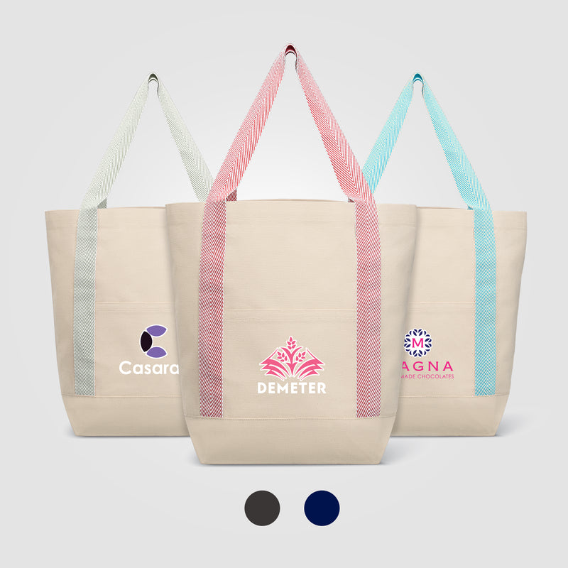 Niva 10 oz. Recycled Cotton Canvas Front Pocket Tote Bag – 12.25L - Heat Transfer-zoom-