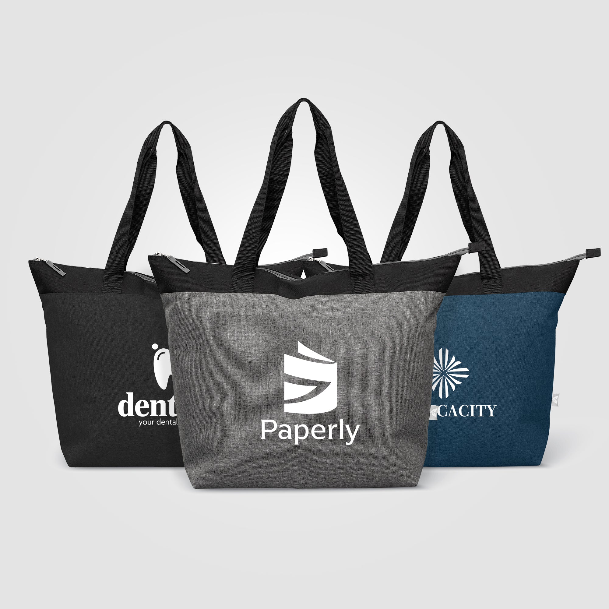 Image of the Metropolis™ 600D Recycled Polyester Zippered 44-can Cooler Tote Bag - 20L - Silkscreen promotional product, SKU UMX.