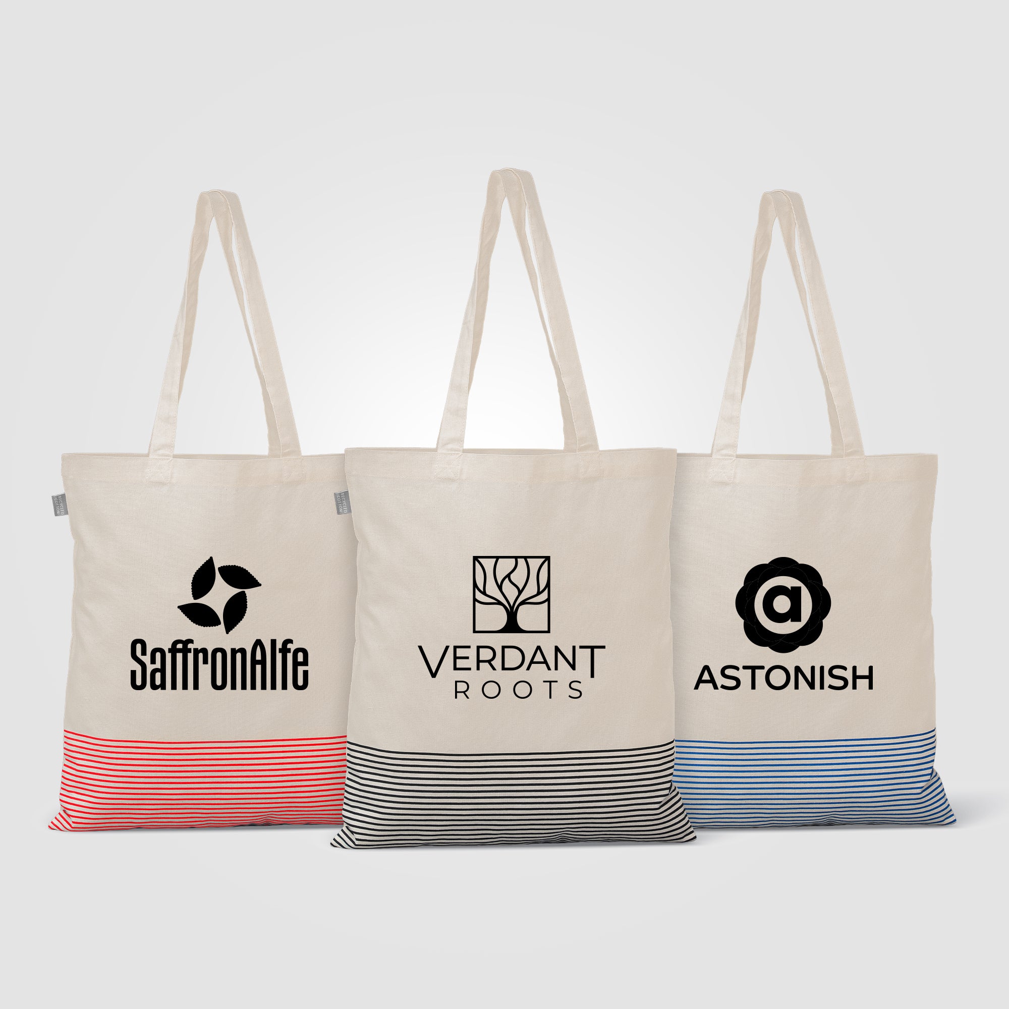 Aro Recycled 5oz Cotton Micro Stripe Tote Bag - 9.7L-zoom-1