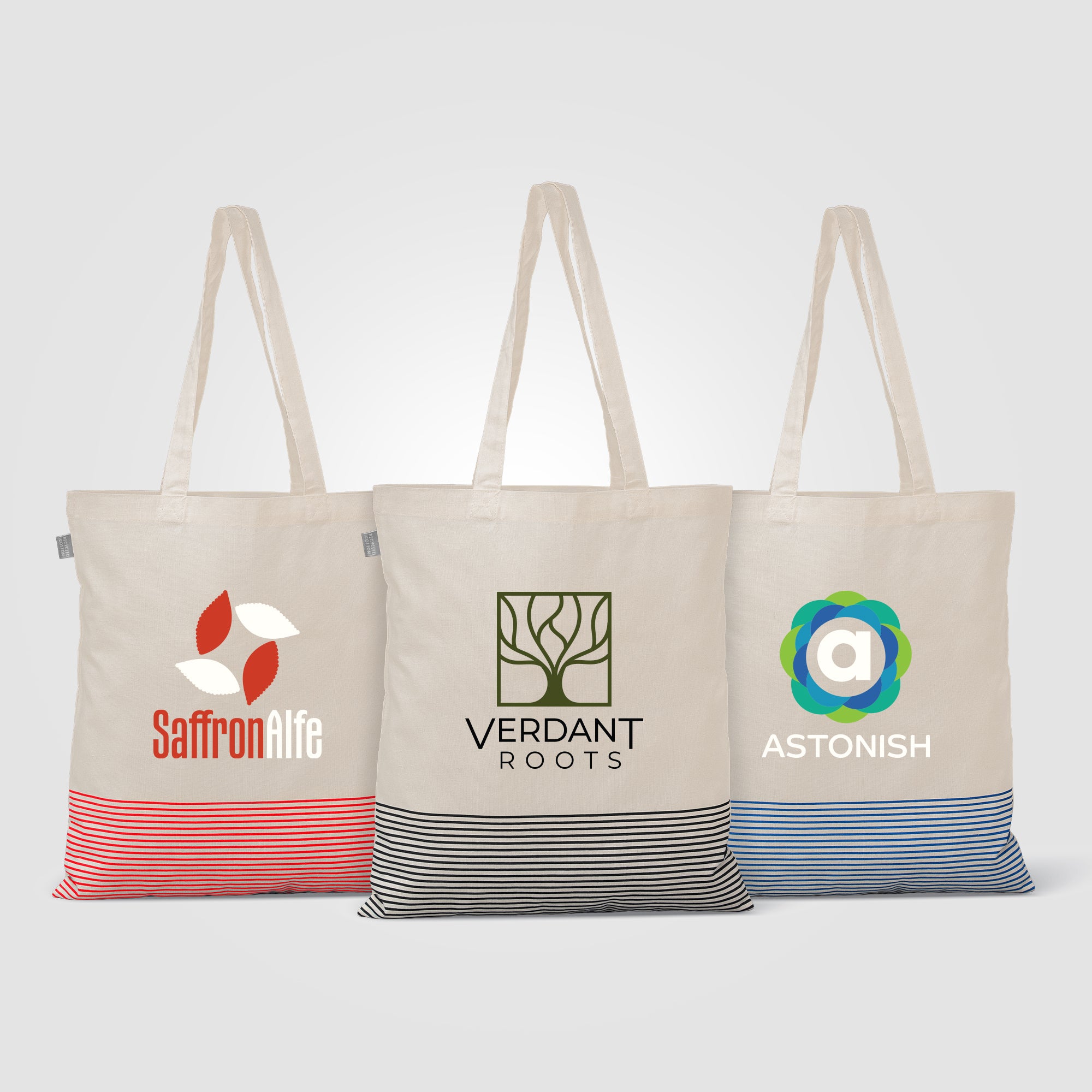 Aro Recycled 5oz Cotton Micro Stripe Tote Bag - 9.7L - Heat Transfer-zoom-1