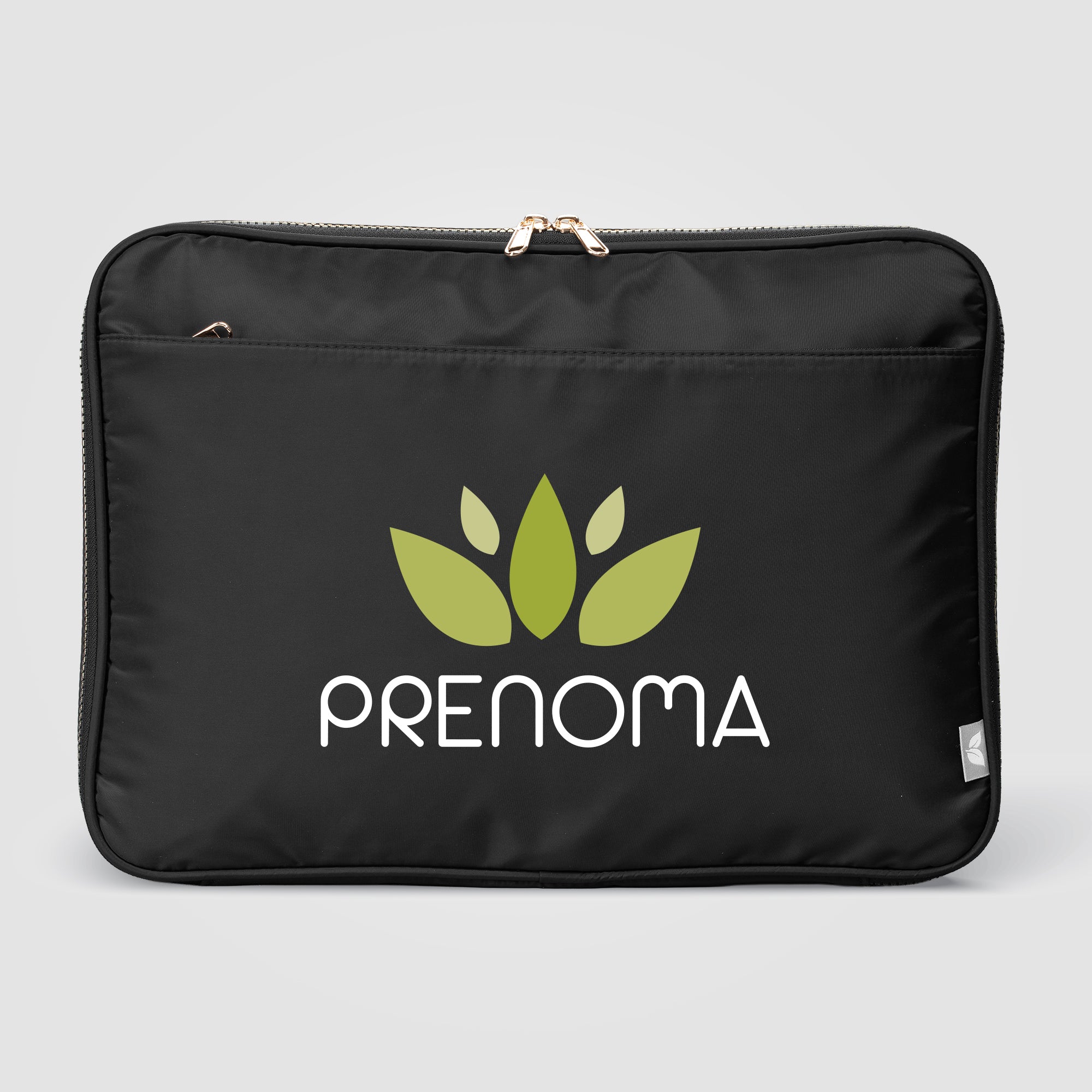 Image of the Auric Recycled 75D Polyester Gold Zipper Laptop Case - Heat Transfer promotional product, SKU UPE-T.