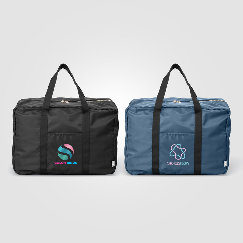 Auric Recycled 75D Polyester Dual Compartment Travel Duffel - 33L - Heat Transfer-zoom-