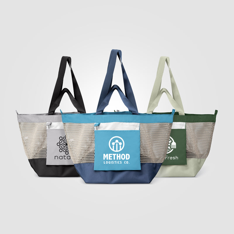 Neri Recycled 300D Polyester Mesh Foldable Tote Bag - 45L-zoom-