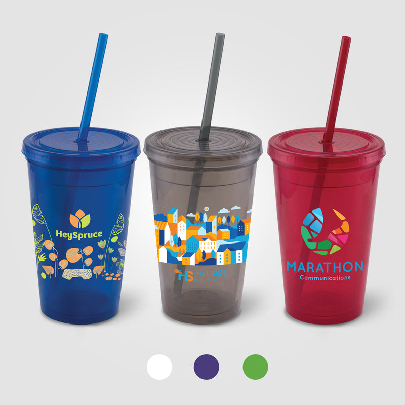Explore - ColorJet - Full Color 16 Oz. Double Wall Tumbler Cup-zoom-