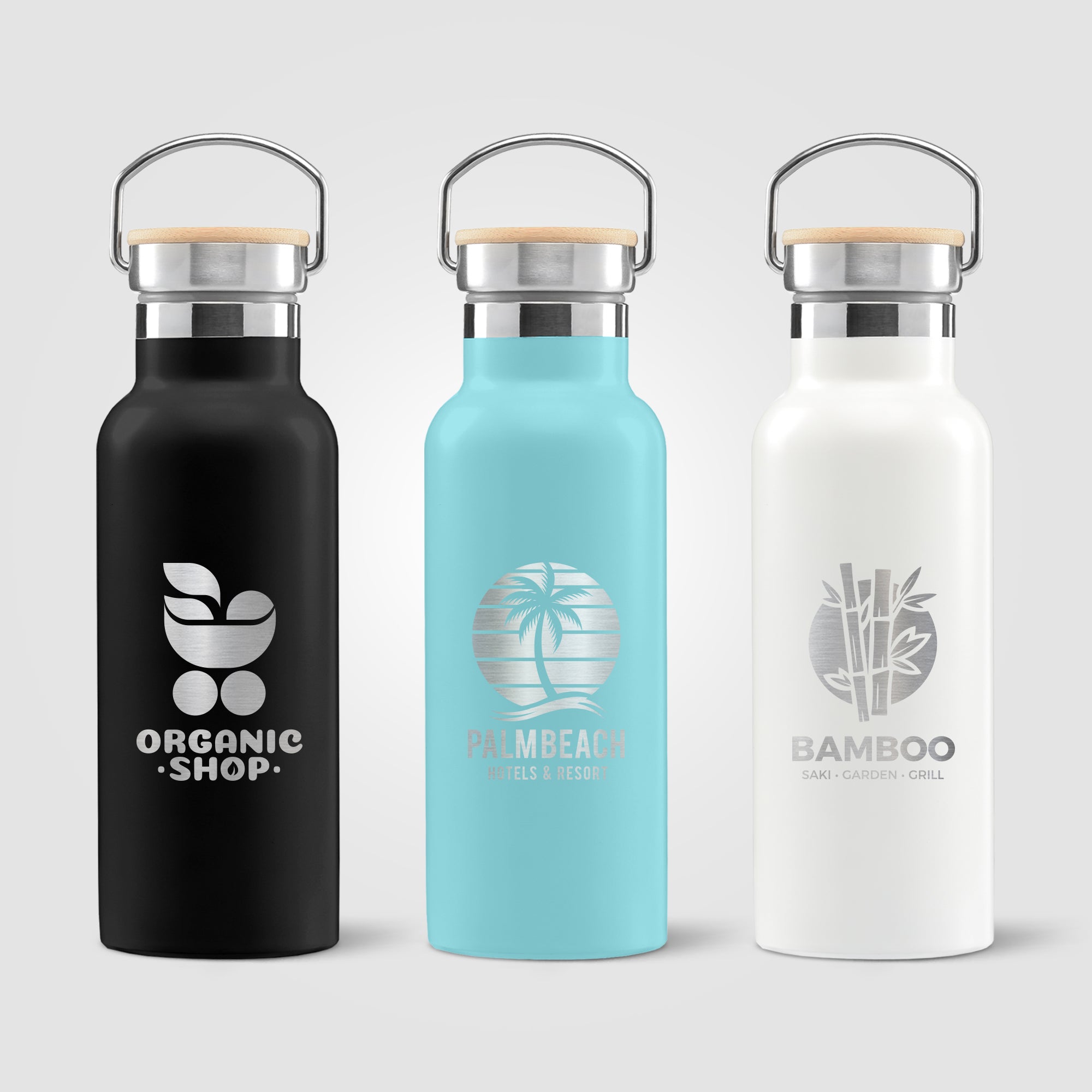 Oahu - 16 oz. Double-Wall Stainless Canteen Bottle - Laser-zoom-1