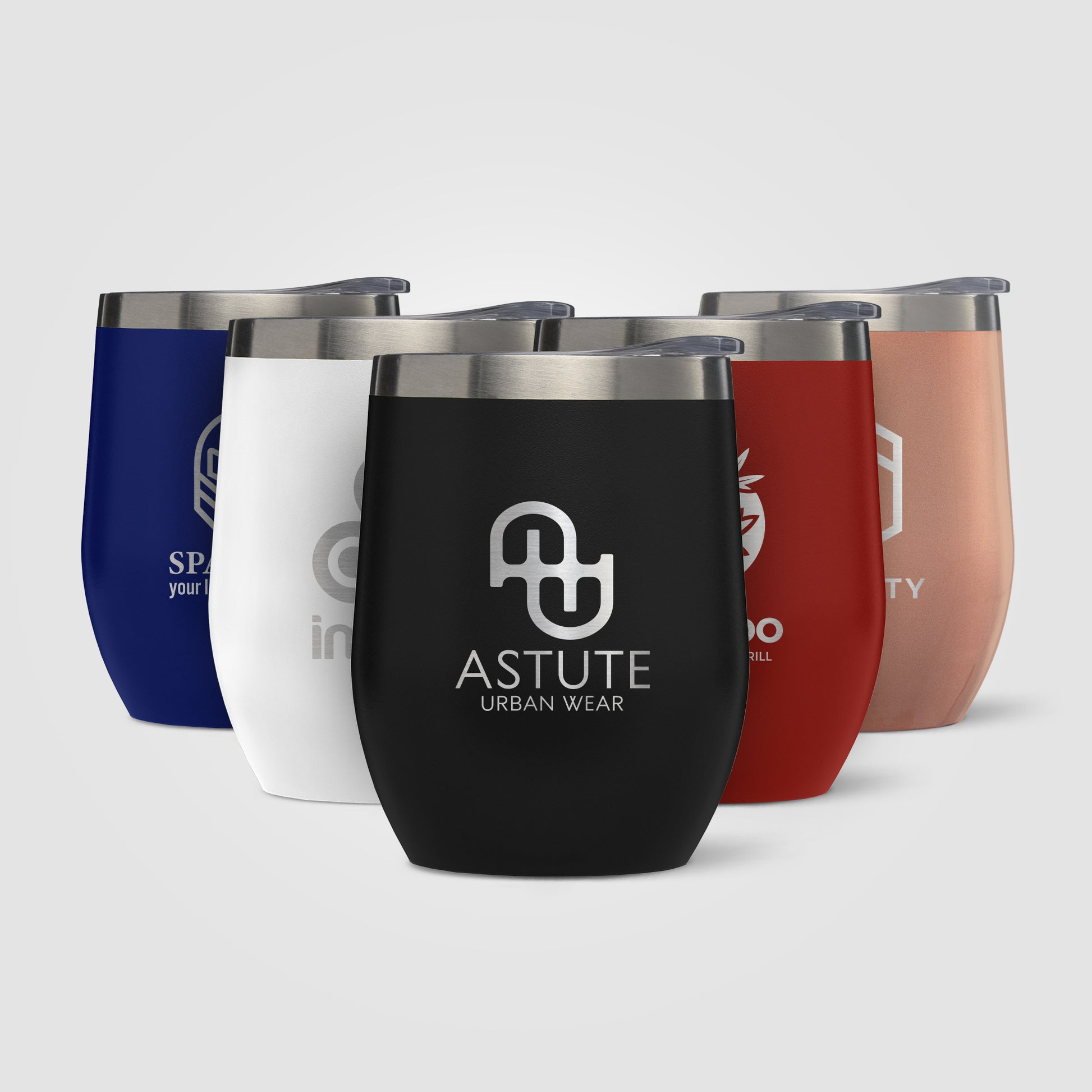 Image of the Escape - 11 oz. Double-Wall Stainless Wine Cup - Laser promotional product, SKU WCJ-L.