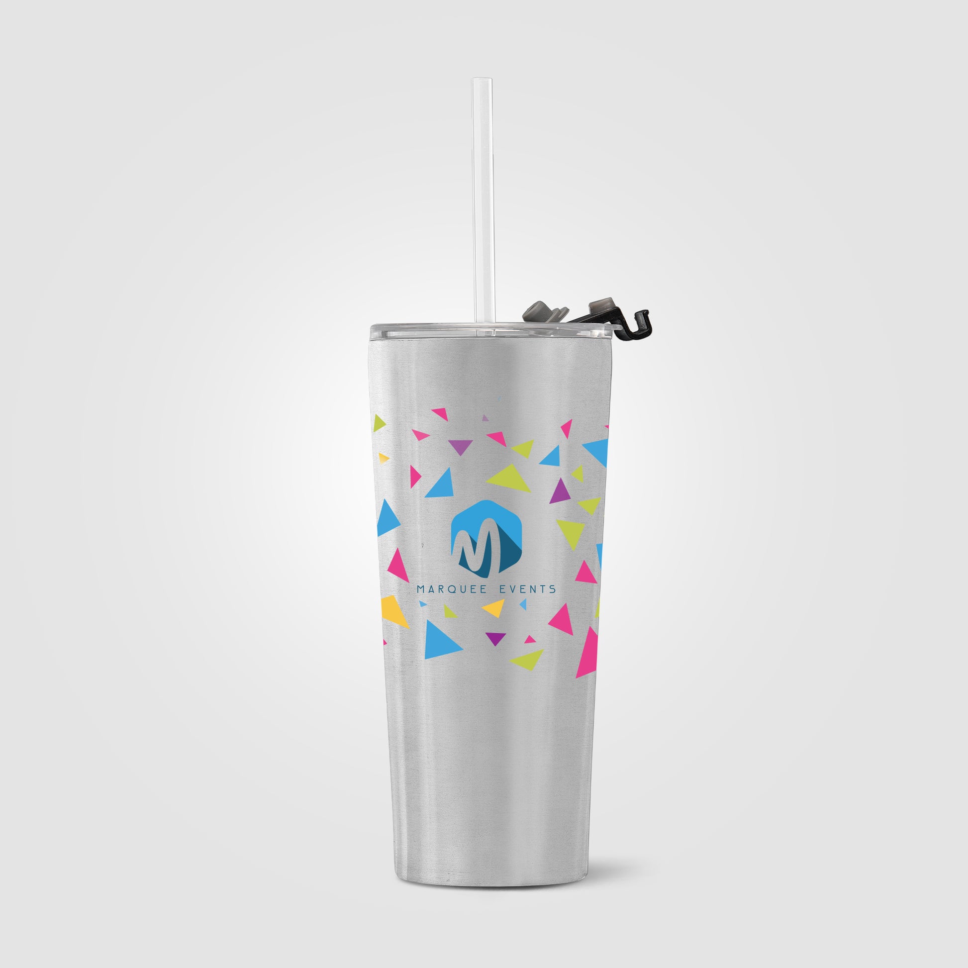 Excalibur - 21 oz. Double-Wall Stainless Tumbler with Straw - ColorJet-3
