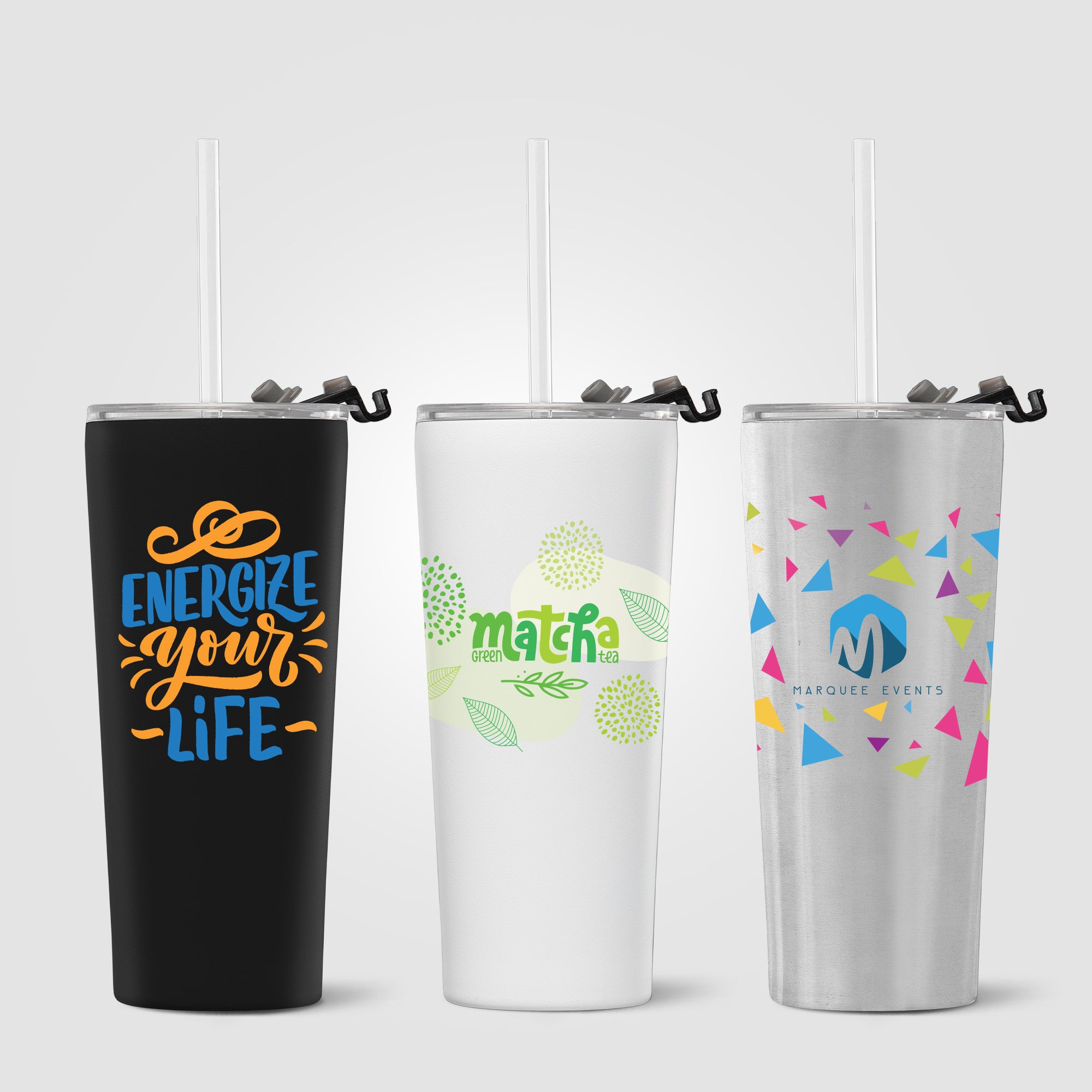 Image of the Excalibur - 21 oz. Double-Wall Stainless Tumbler with Straw - ColorJet promotional product, SKU WCX-C.