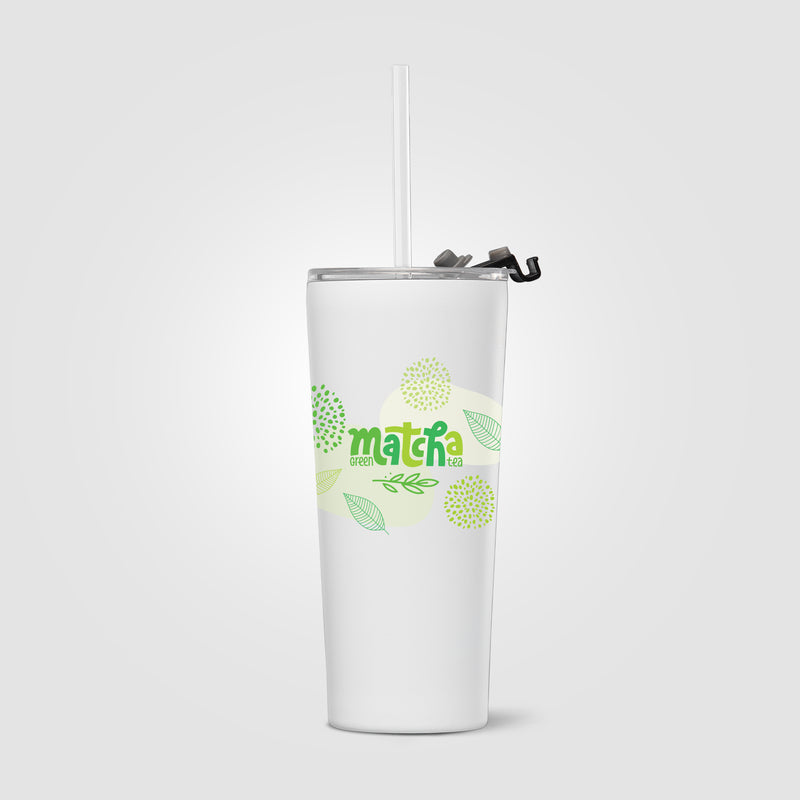 Excalibur - 21 oz. Double-Wall Stainless Tumbler with Straw - ColorJet-zoom-