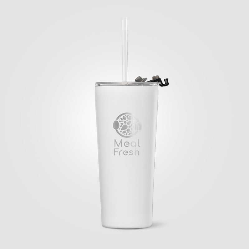 Excalibur - 21 oz. Double-Wall Stainless Tumbler with Straw- Laser-zoom-