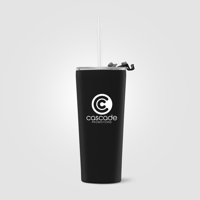 Excalibur - 21 oz. Double-Wall Stainless Tumbler with Straw-zoom-