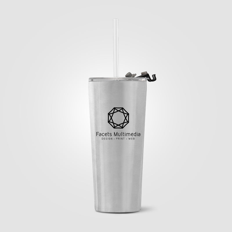 Excalibur - 21 oz. Double-Wall Stainless Tumbler with Straw-zoom-