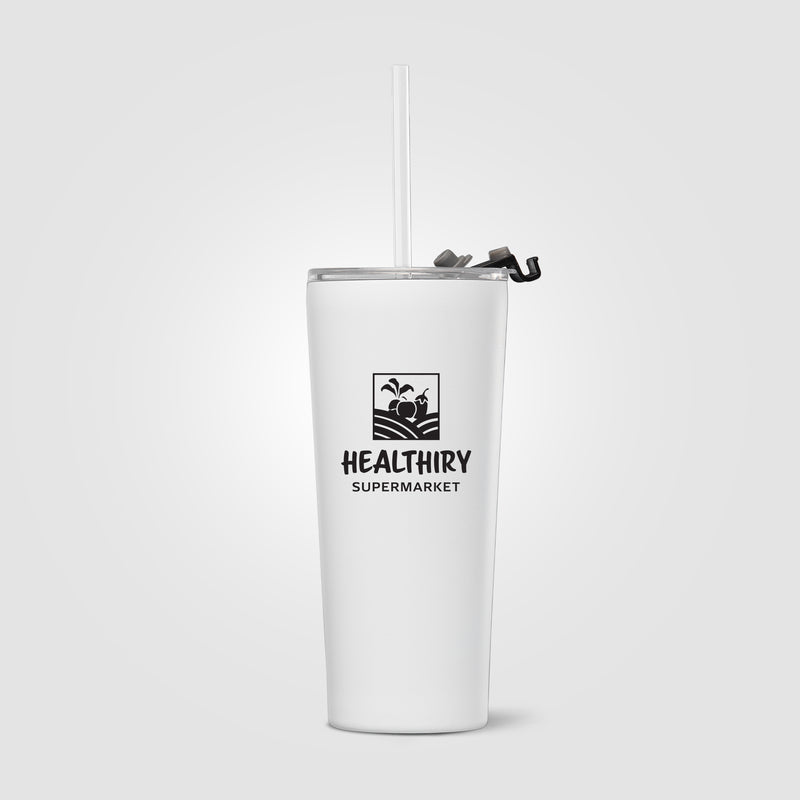 Excalibur - 21 oz. Double-Wall Stainless Tumbler with Straw-zoom-
