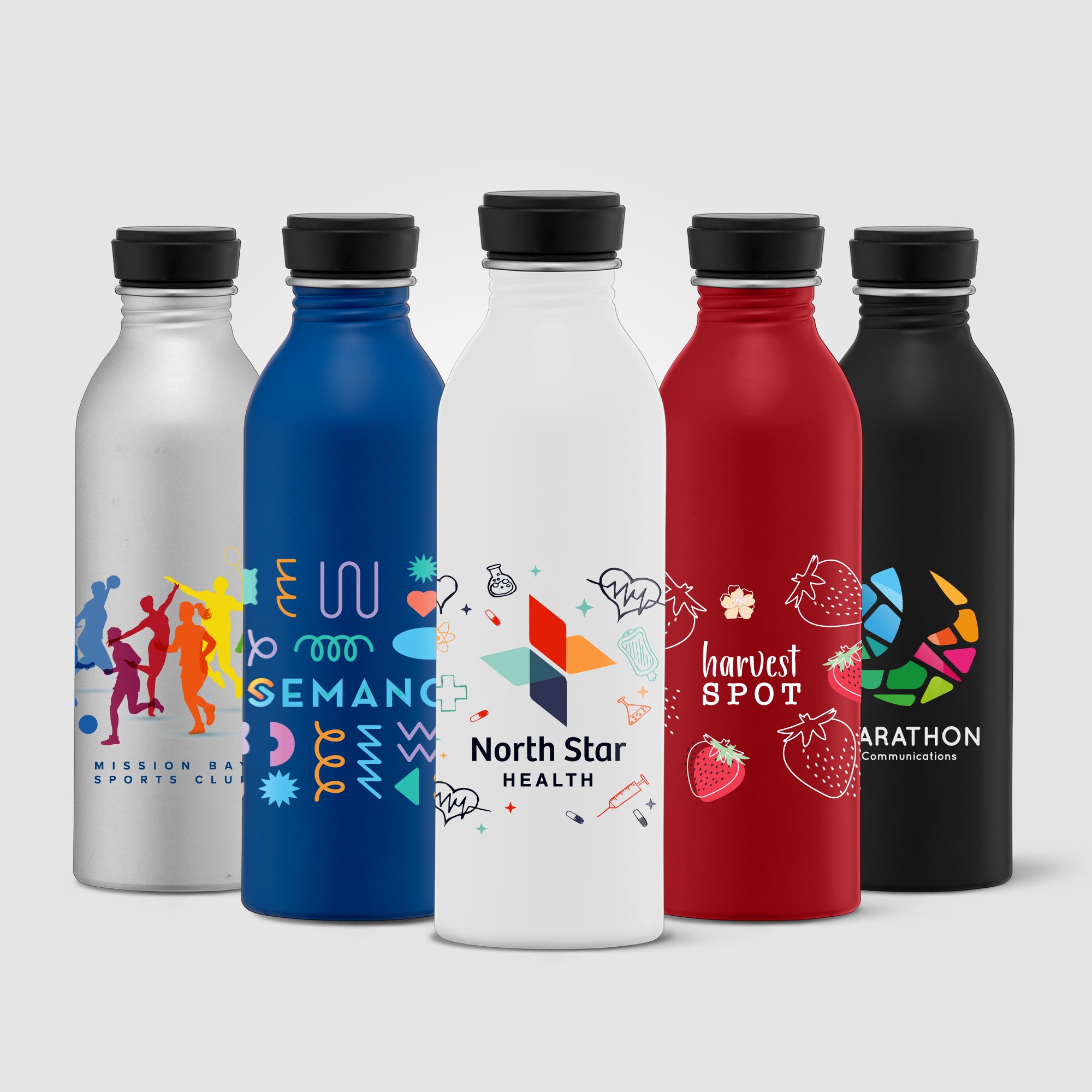 Image of the Rio Grande - 18 oz. Single Wall Aluminum Water Bottle - ColorJet promotional product, SKU WDD-C.