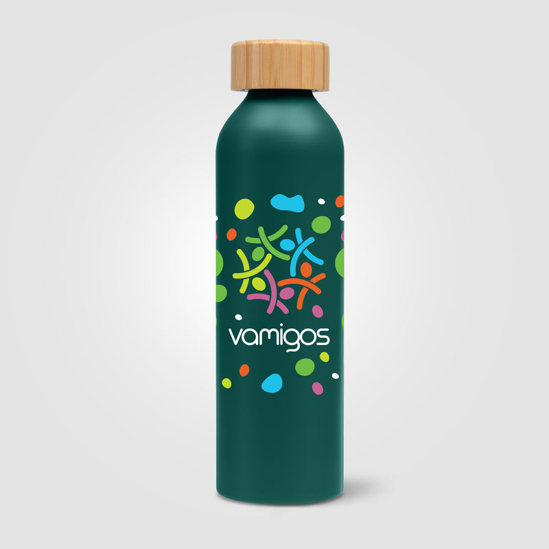 Eden - 20 oz. Aluminum Water Bottle with Bamboo Lid - ColorJet-zoom-