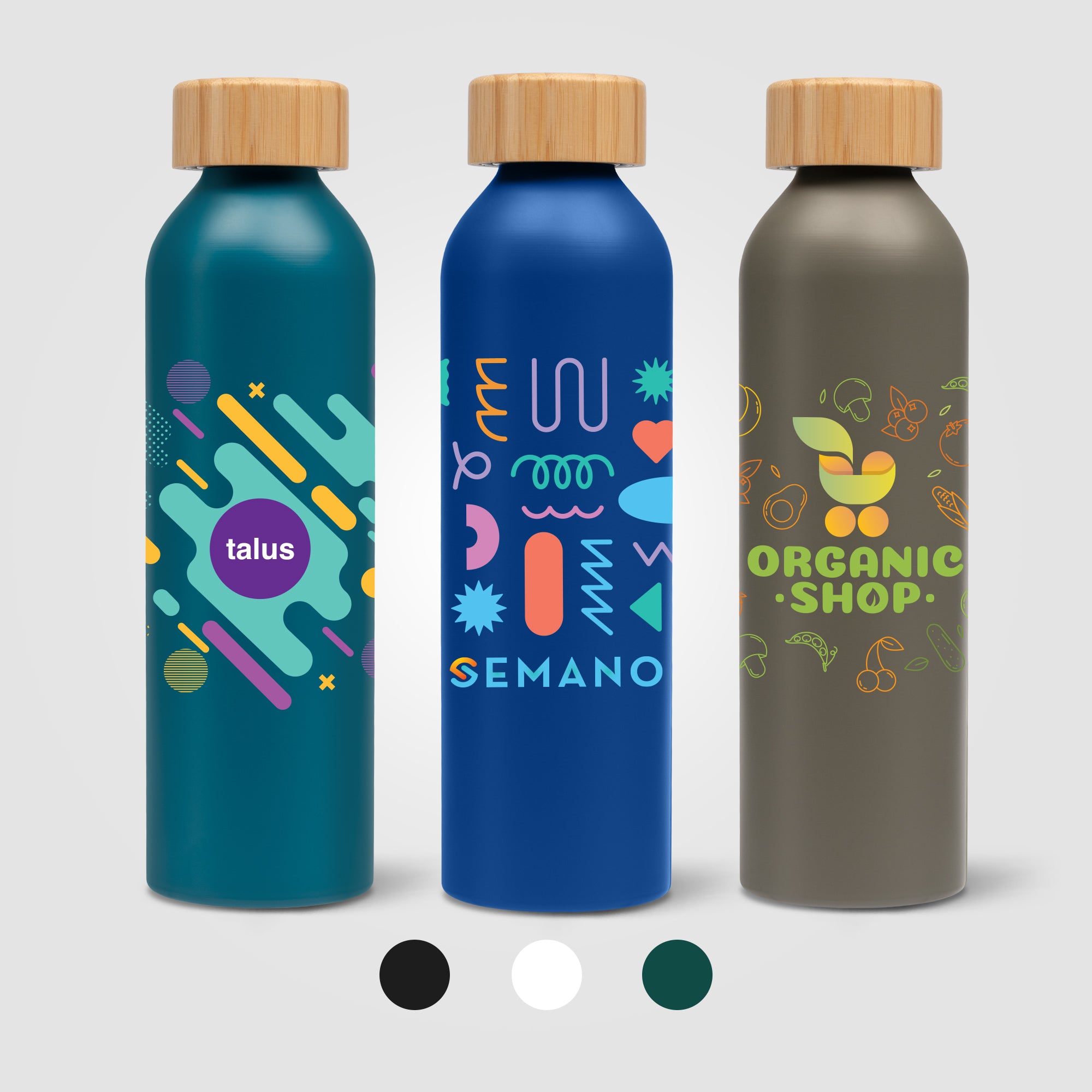 Image of the Eden - 20 oz. Aluminum Water Bottle with Bamboo Lid - ColorJet promotional product, SKU WDE-C.