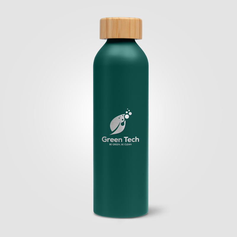 Eden - 20 oz. Aluminum Water Bottle with Bamboo Lid - Laser-zoom-