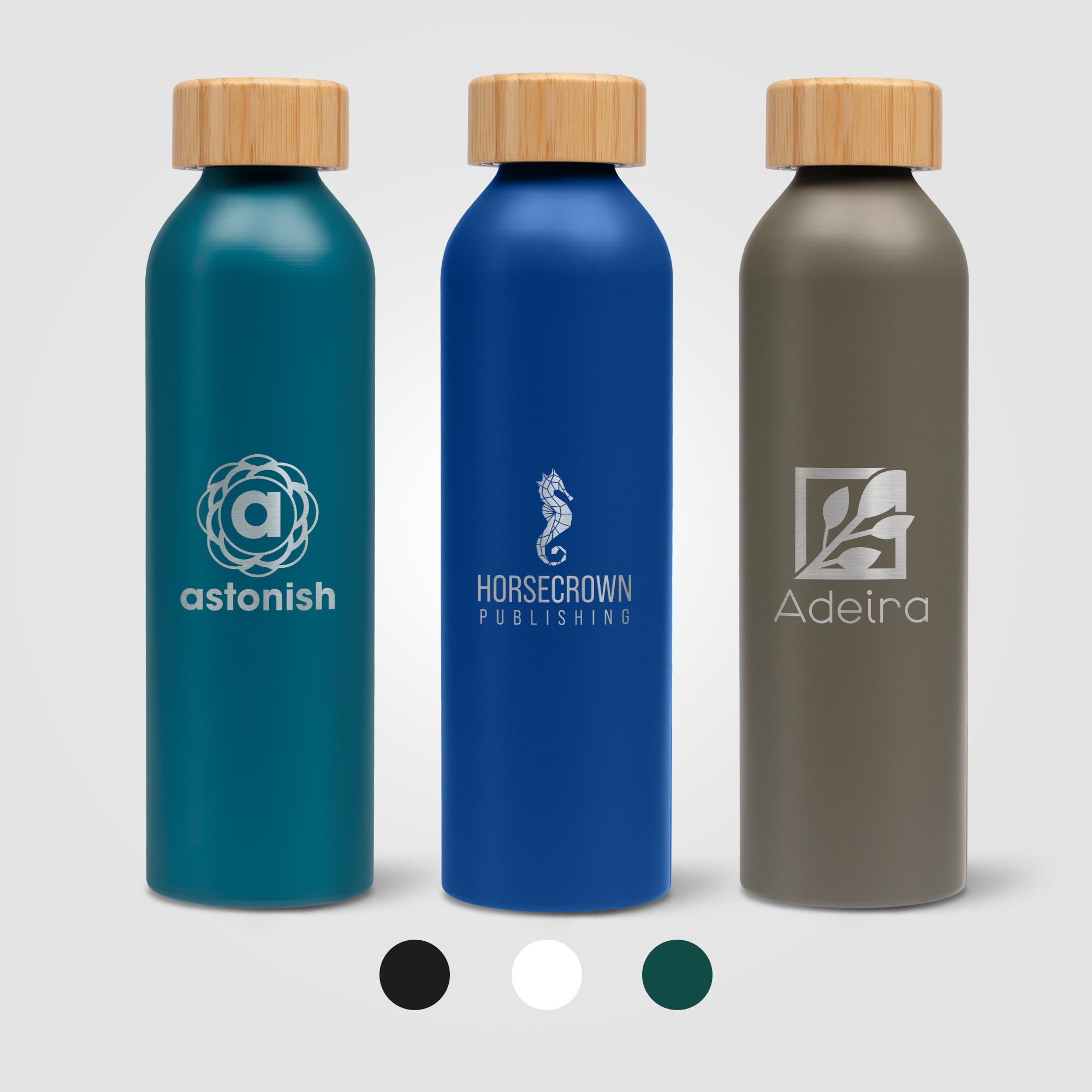 Image of the Eden - 20 oz. Aluminum Water Bottle with Bamboo Lid - Laser promotional product, SKU WDE-L.