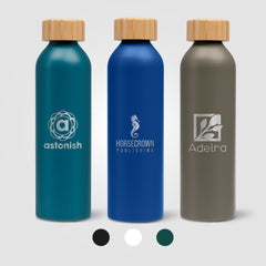 Image of the Eden - 20 oz. Aluminum Water Bottle with Bamboo Lid - Laser promotional product, SKU WDE-L.