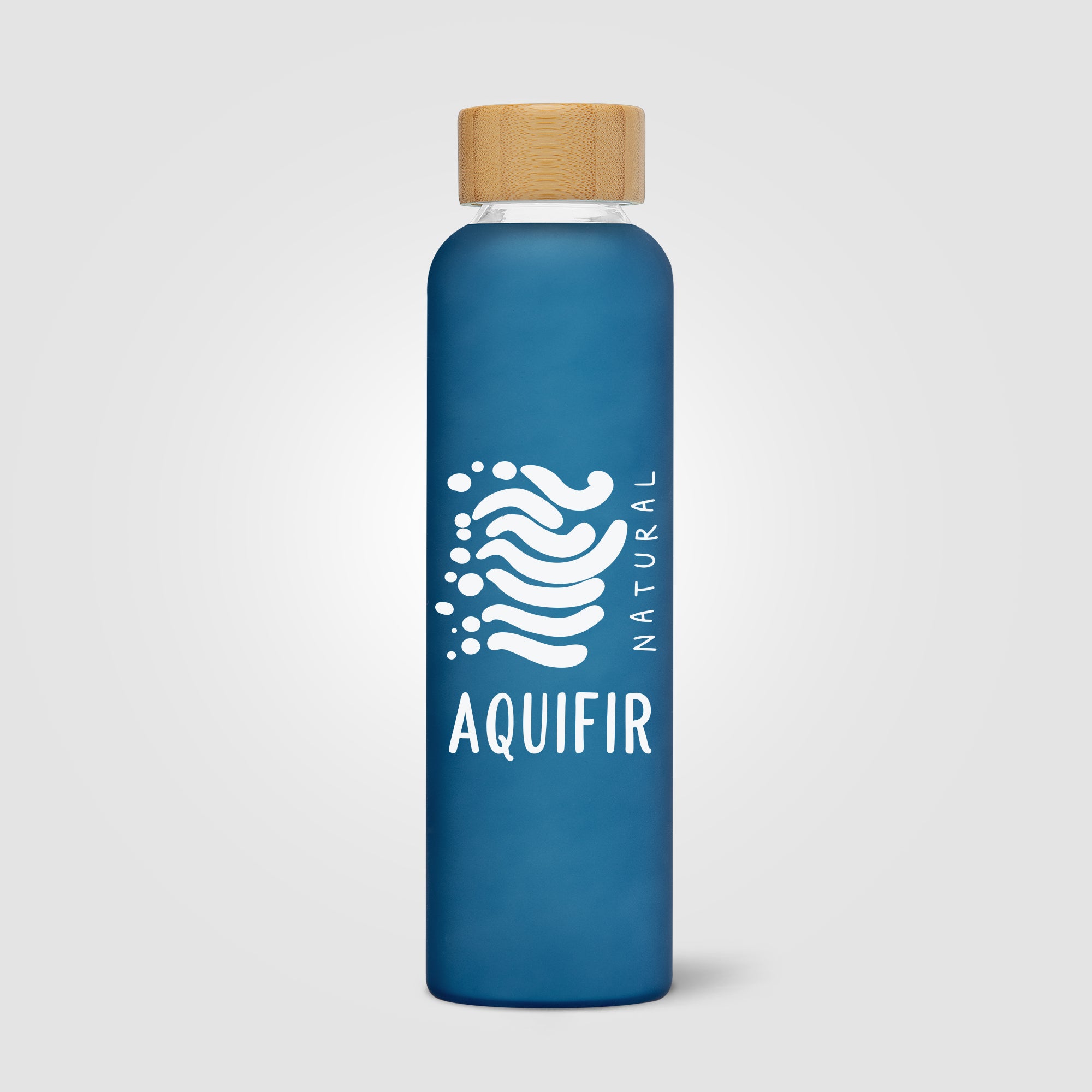 Lucerne - 20 oz. Frosted Borosilicate Glass Bottle with Bamboo Lid-zoom-3