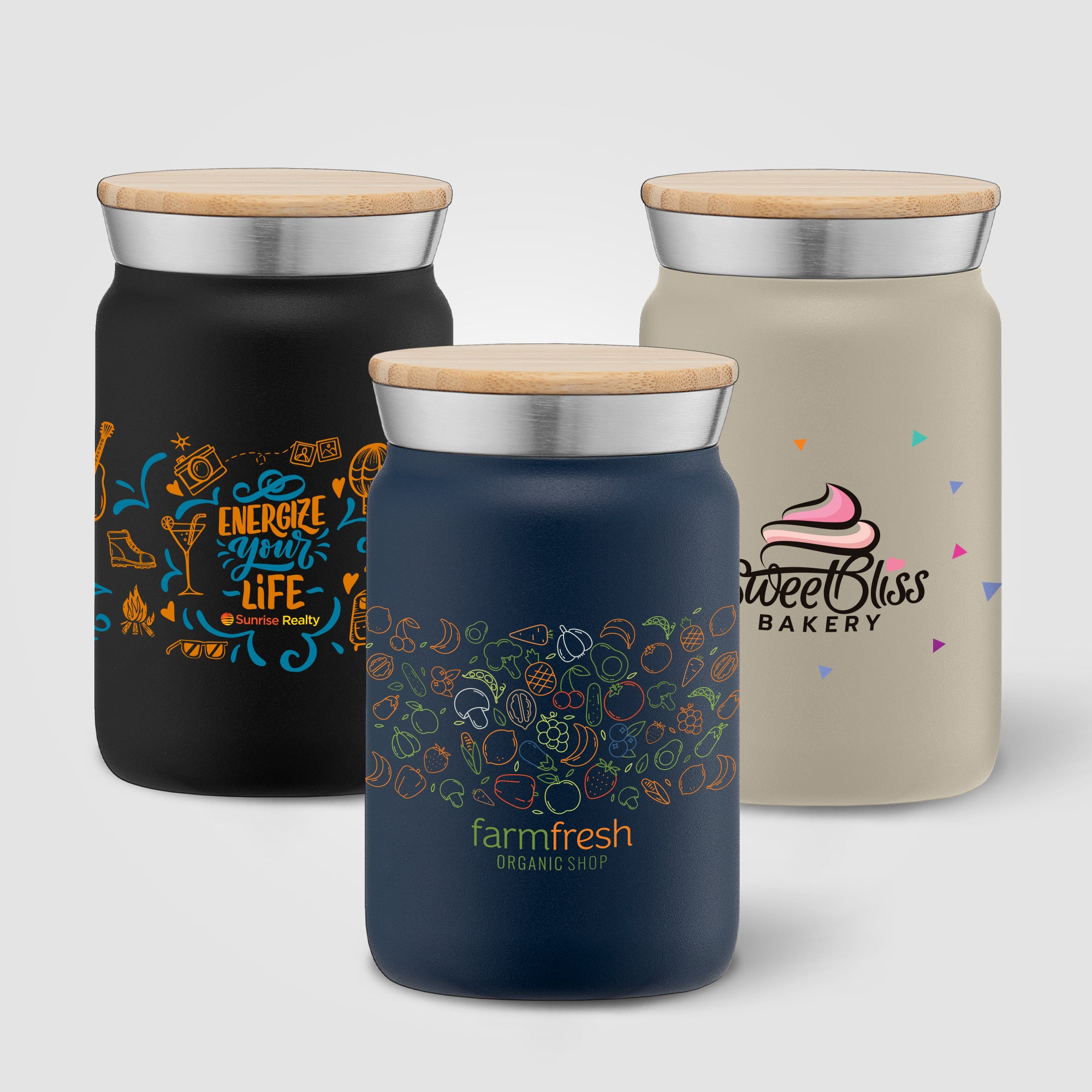 Image of the Nordic - 9 oz. Double Wall Copper-Lined Stainless Steel Tumbler with Bamboo Lid - ColorJet promotional product, SKU WDT-C.