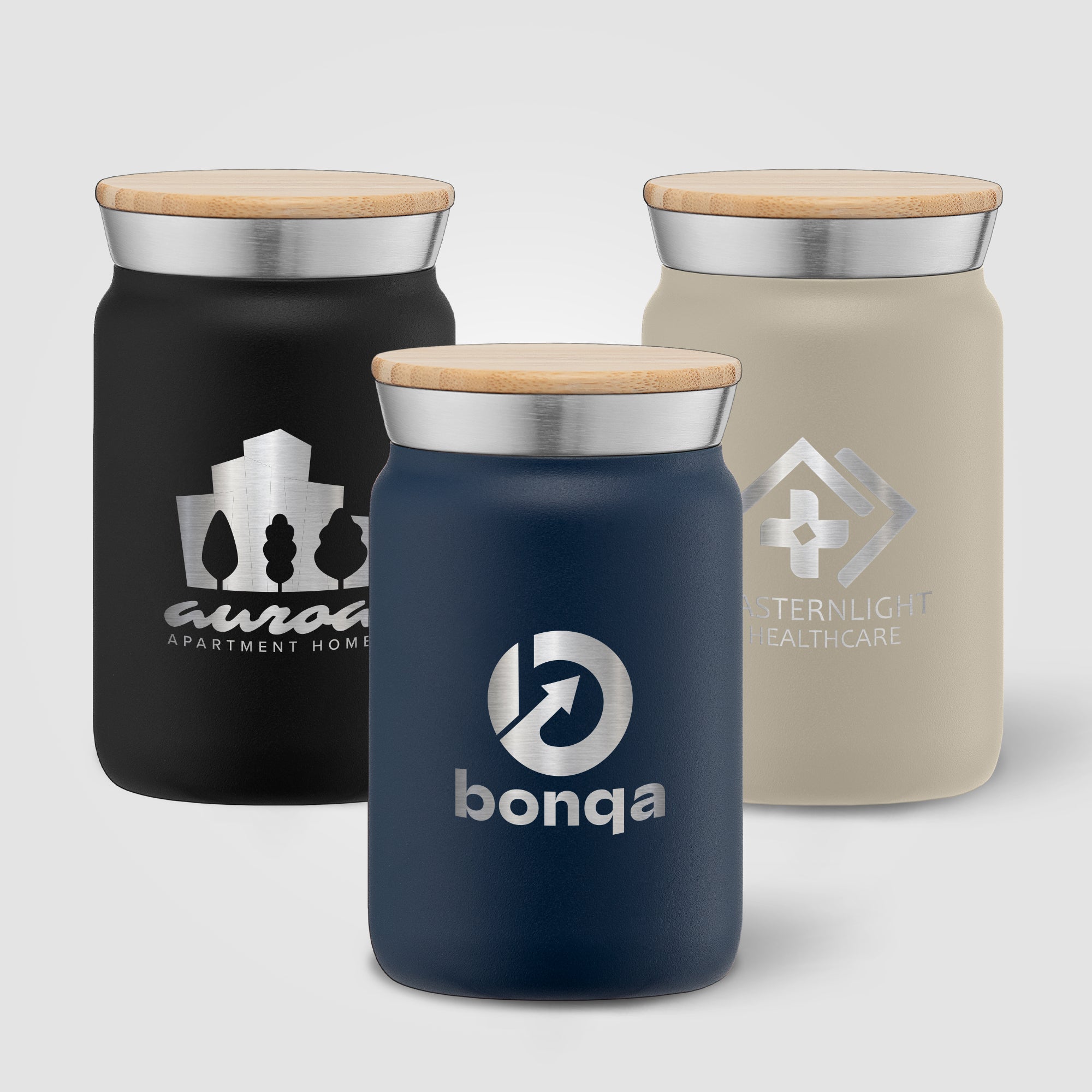 Image of the Nordic - 9 oz. Double Wall Copper-Lined Stainless Steel Tumbler with Bamboo Lid promotional product, SKU WDT-L.