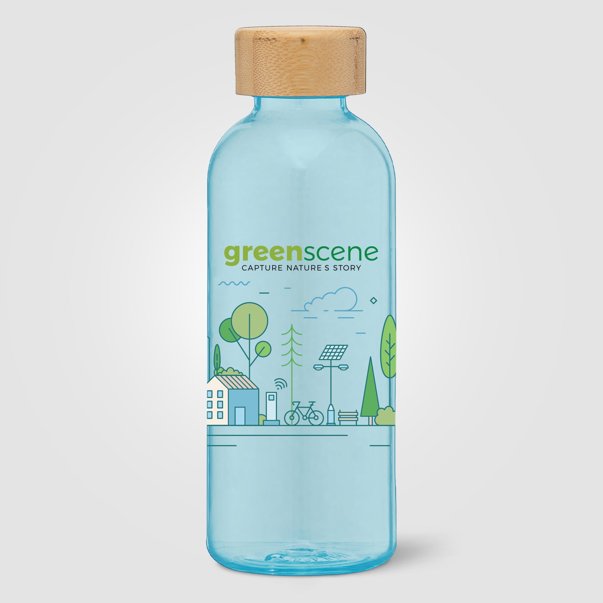 Strom - 22 oz. RPET Water Bottle with Bamboo Lid - ColorJet-zoom-4