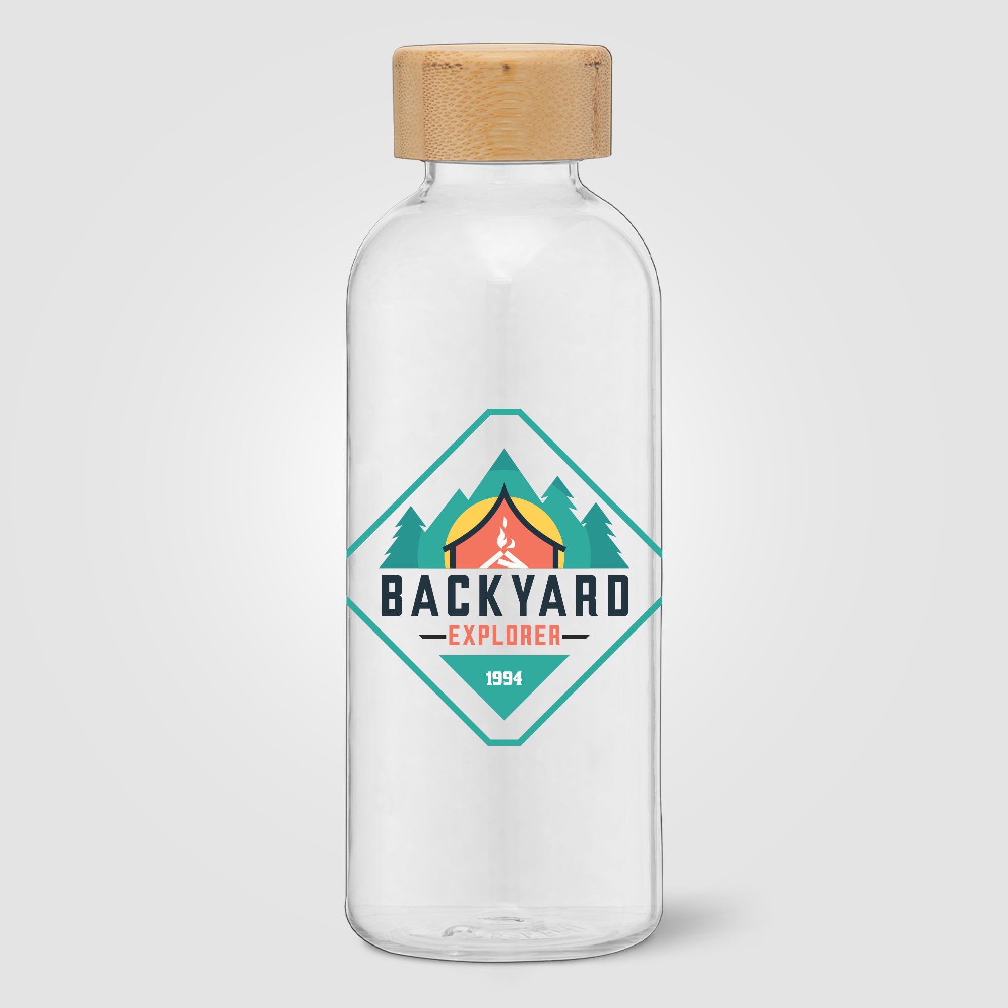 Strom - 22 oz. RPET Water Bottle with Bamboo Lid - ColorJet