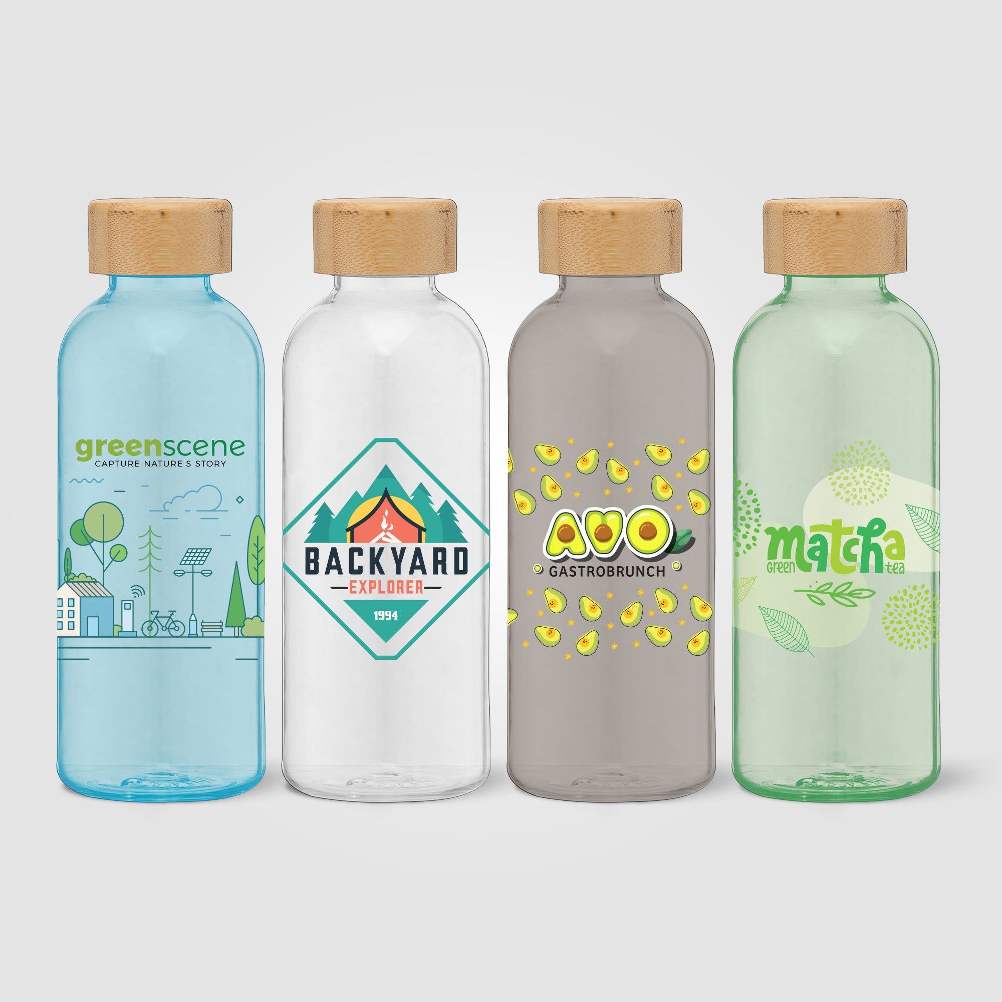 Image of the Strom - 22 oz. RPET Water Bottle with Bamboo Lid - ColorJet promotional product, SKU WDX-C.
