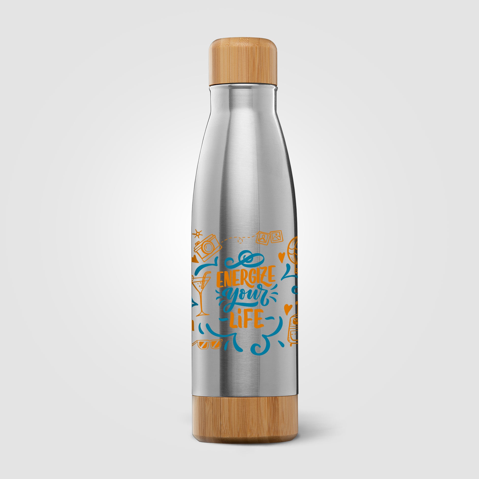 Ibiza Bamboo - 21 oz. Double-Wall Stainless Bottle - ColorJet-3