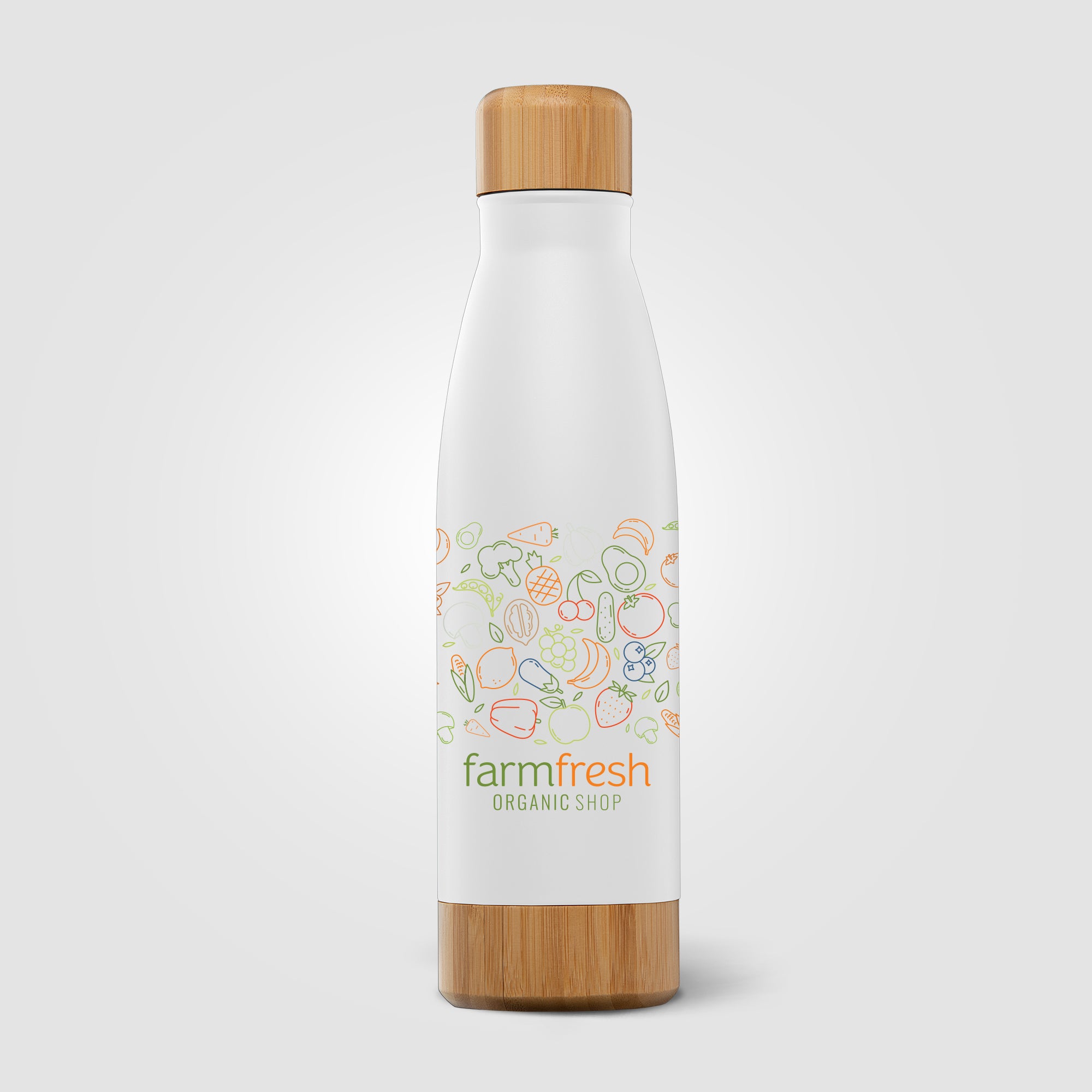 Ibiza Bamboo - 21 oz. Double-Wall Stainless Bottle - ColorJet-zoom-5