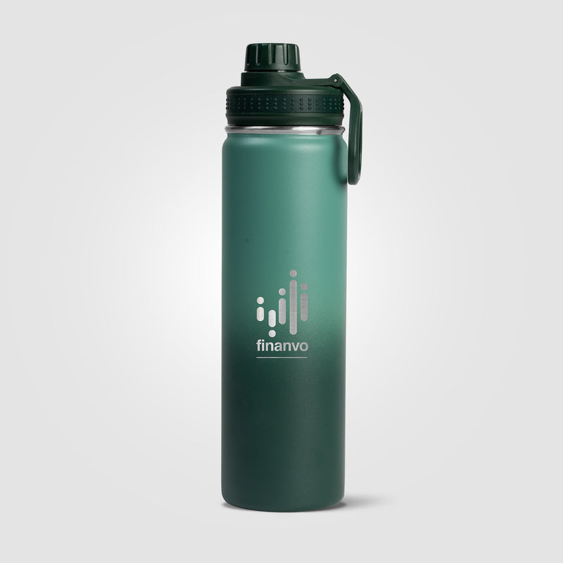 Alaska Ombre - 24 oz. Stainless Steel Double Wall Water Bottle - Laser-zoom-