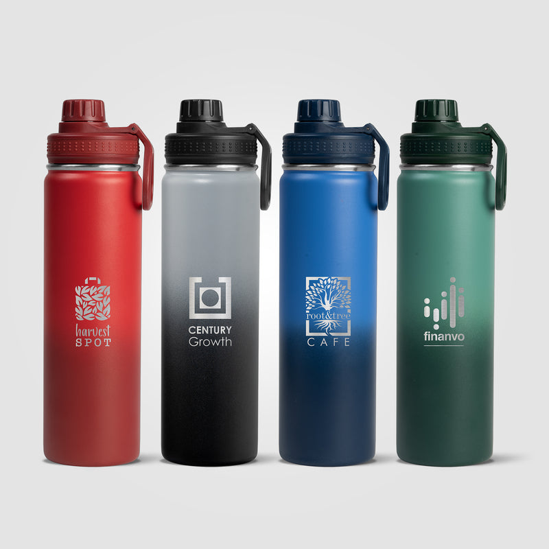 Alaska Ombre - 24 oz. Stainless Steel Double Wall Water Bottle - Laser-zoom-