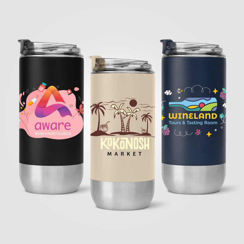Glacier - 16 oz. Double-Wall Recycled Stainless Steel Tumbler - ColorJet-zoom-