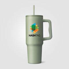 Image of the Polar Pro - 40 oz. Double-Wall Recycled Stainless Steel Tumbler with Straw - Full-Color Inkjet promotional product, SKU WEZ-C.