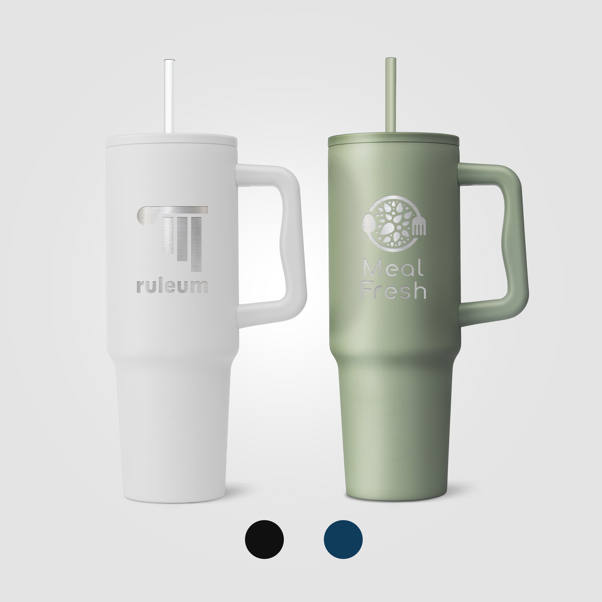 Image of the Polar Pro - 40 oz. Double-Wall Recycled Stainless Steel Tumbler with Straw - Laser promotional product, SKU WEZ-L.