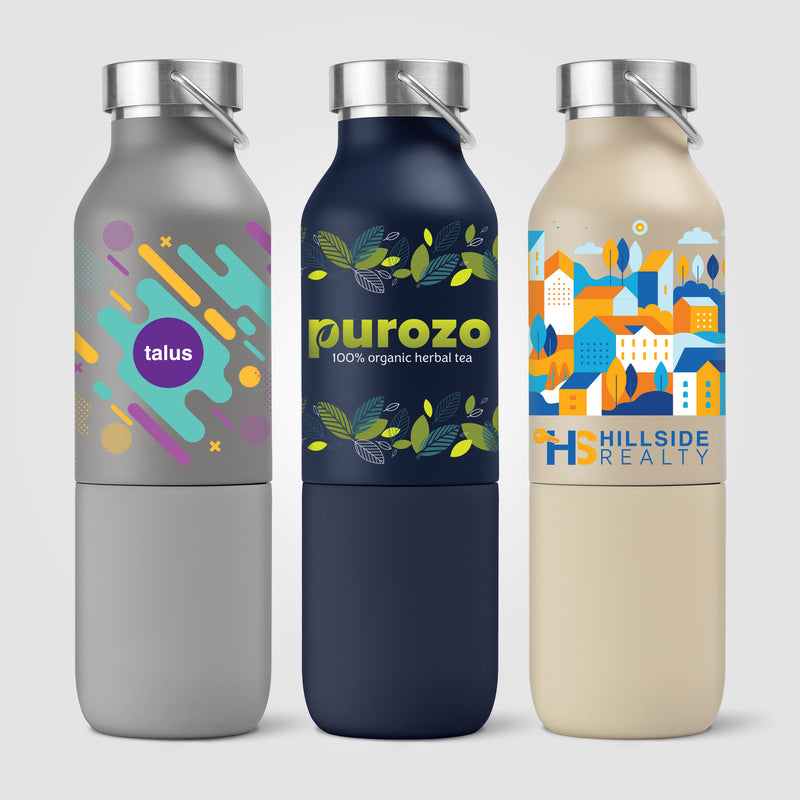 Freya Duo – 2-in-1 20 oz. Double-Wall Recycled Stainless Steel Bottle with 11 oz. Tumbler - ColorJet-zoom-