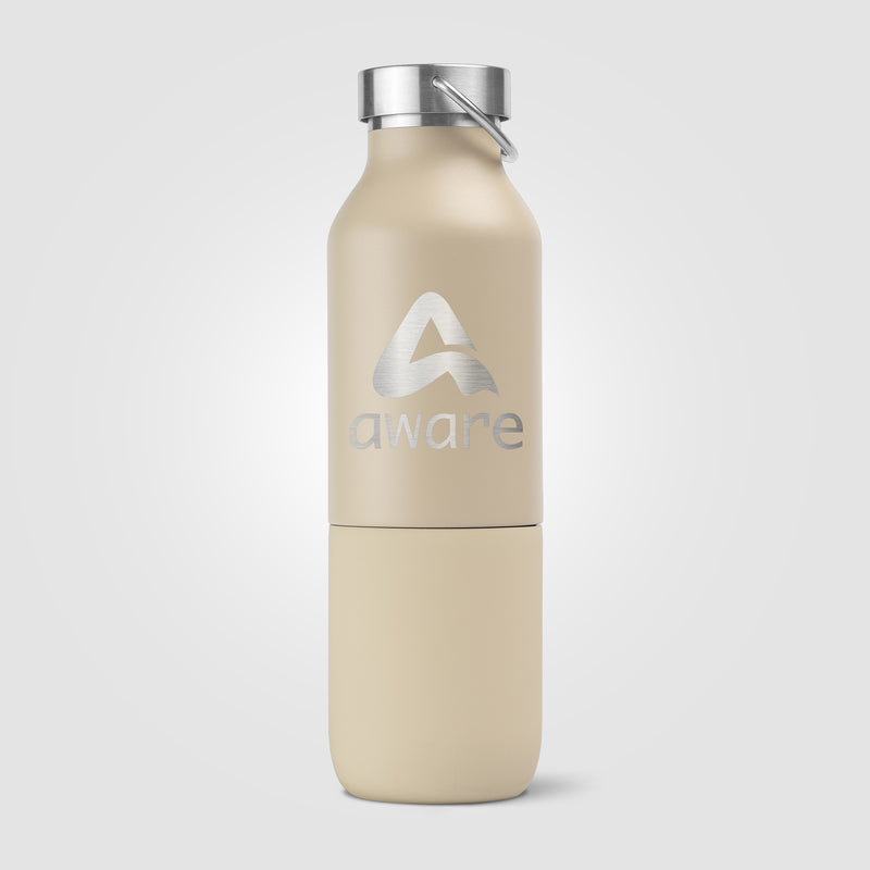Freya Duo – 2-in-1 20 oz. Double-Wall Recycled Stainless Steel Bottle with 11 oz. Tumbler - Laser-zoom-