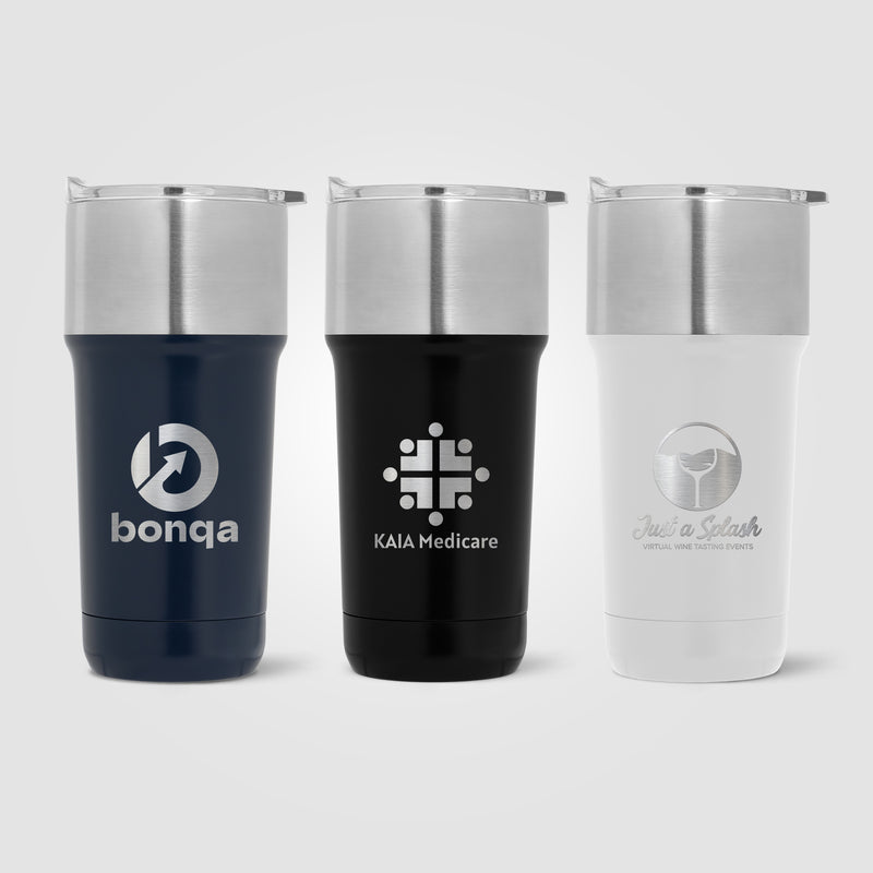 Optimus - 20 oz. Double Wall Stainless Tumbler with Ceramic Interior - Laser-zoom-