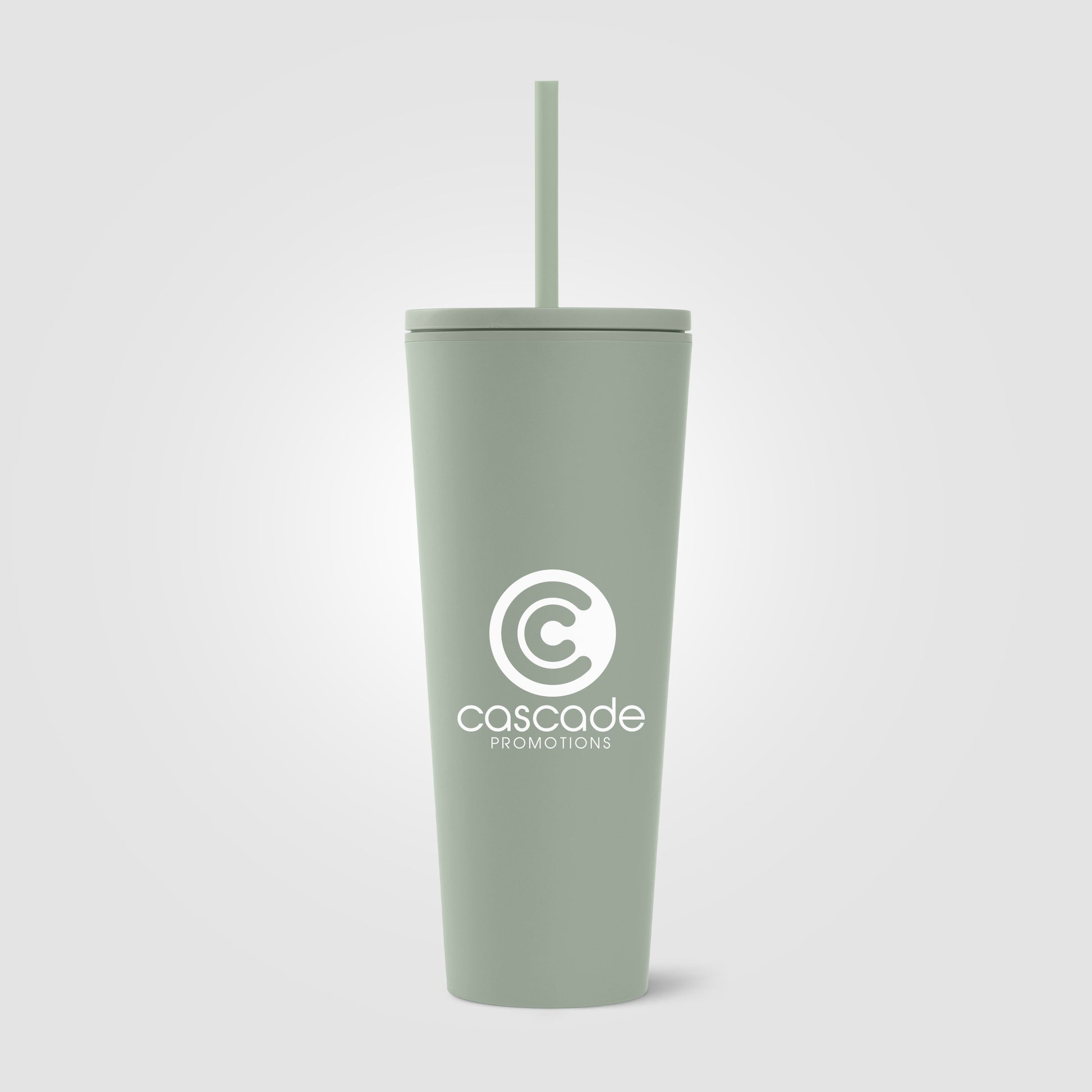 Spire - 24 oz Soft Touch Double Wall Recycled Plastic Tumbler w/ Straw-6