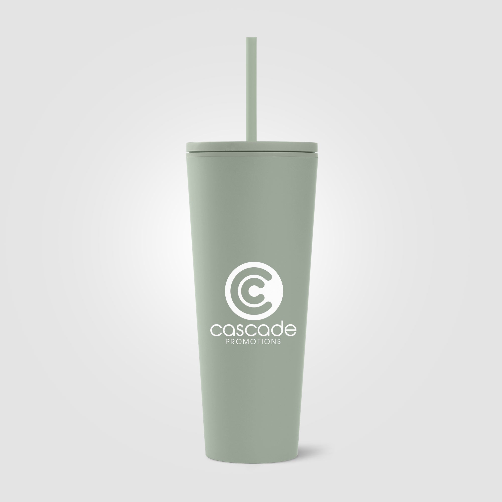 Spire - 24 oz Soft Touch Double Wall Recycled Plastic Tumbler w/ Straw-zoom-6