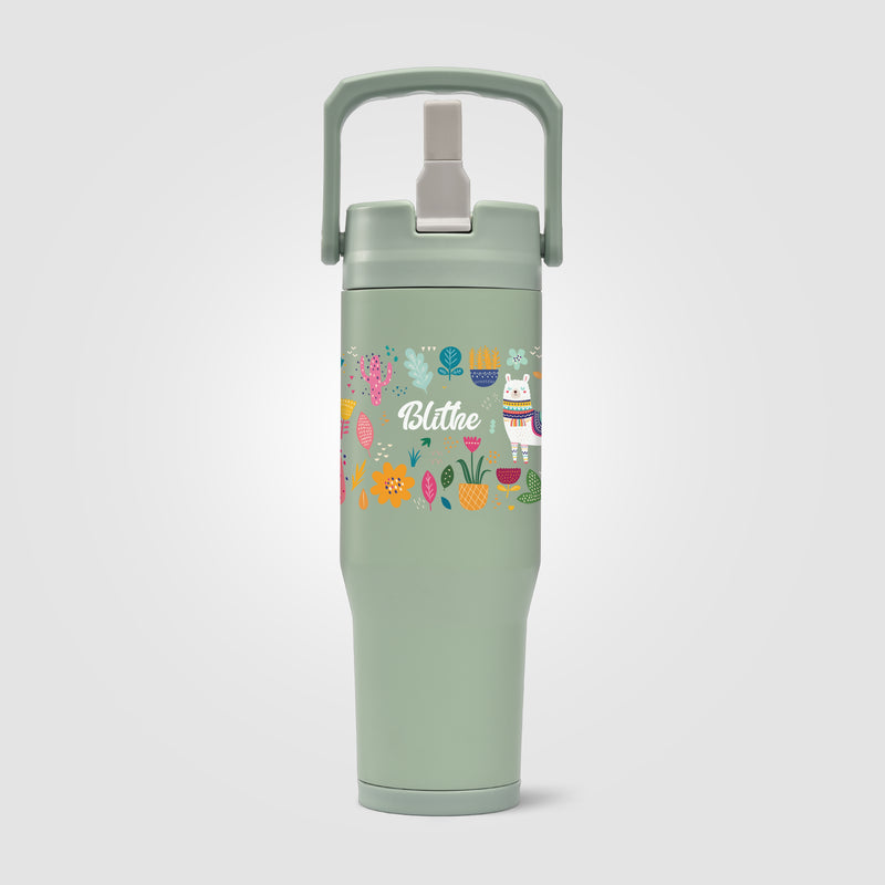 Polar Duo - 32 oz. Double-Wall Recycled Stainless Steel Tumbler with Storage Base - ColorJet-zoom-