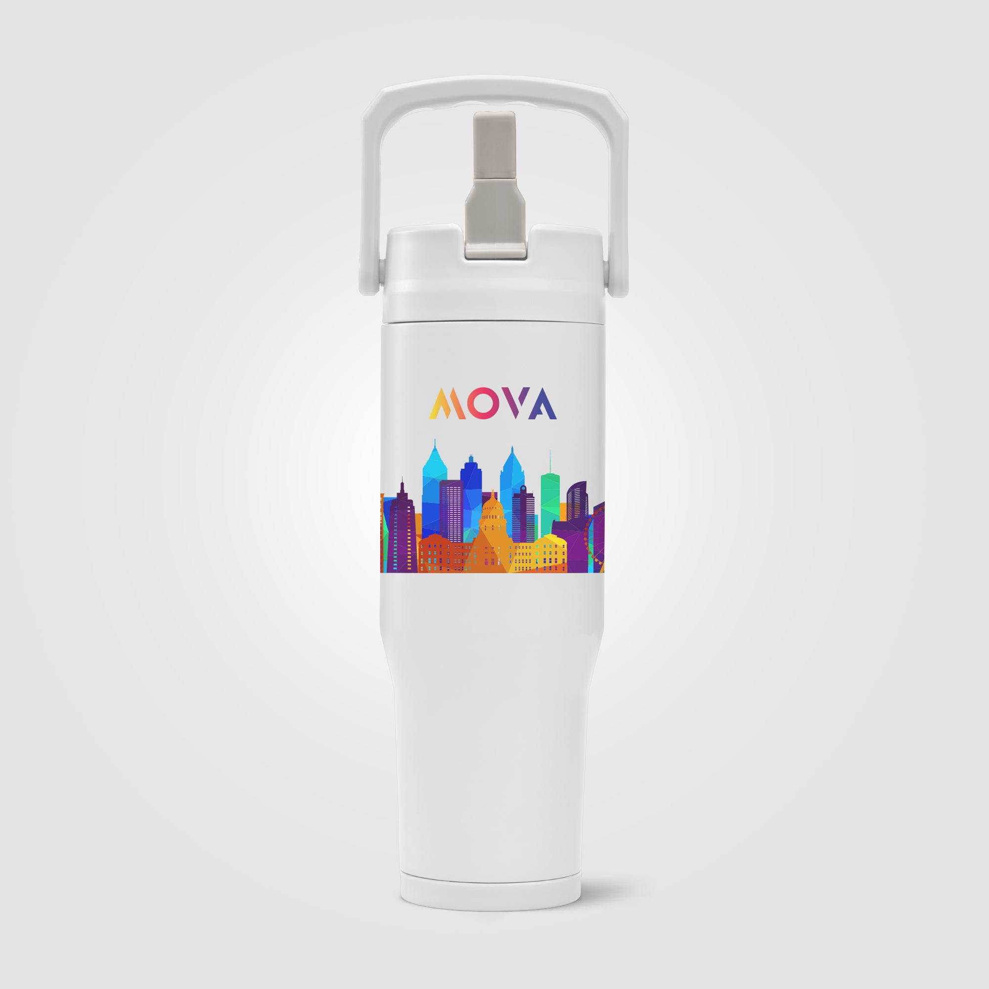 Polar Duo - 32 oz. Double-Wall Recycled Stainless Steel Tumbler with Storage Base - ColorJet-zoom-3