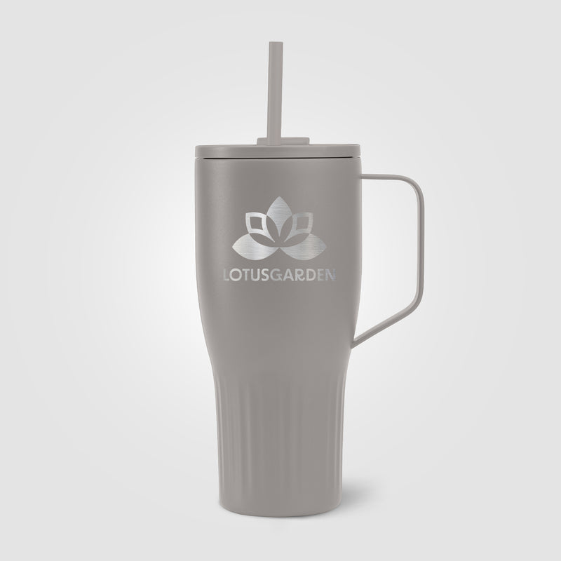 Majesty Recycled Stainless Steel Straw Tumbler - 30 oz. - Laser Engraved-zoom-