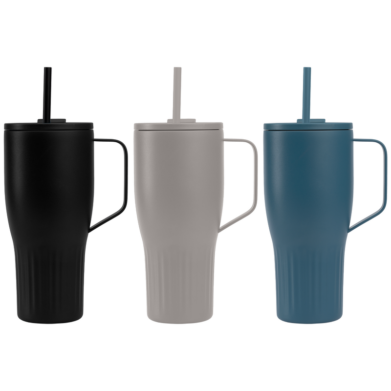 Majesty Recycled Stainless Steel Straw Tumbler - 30 oz. - Full-Color Inkjet-zoom-