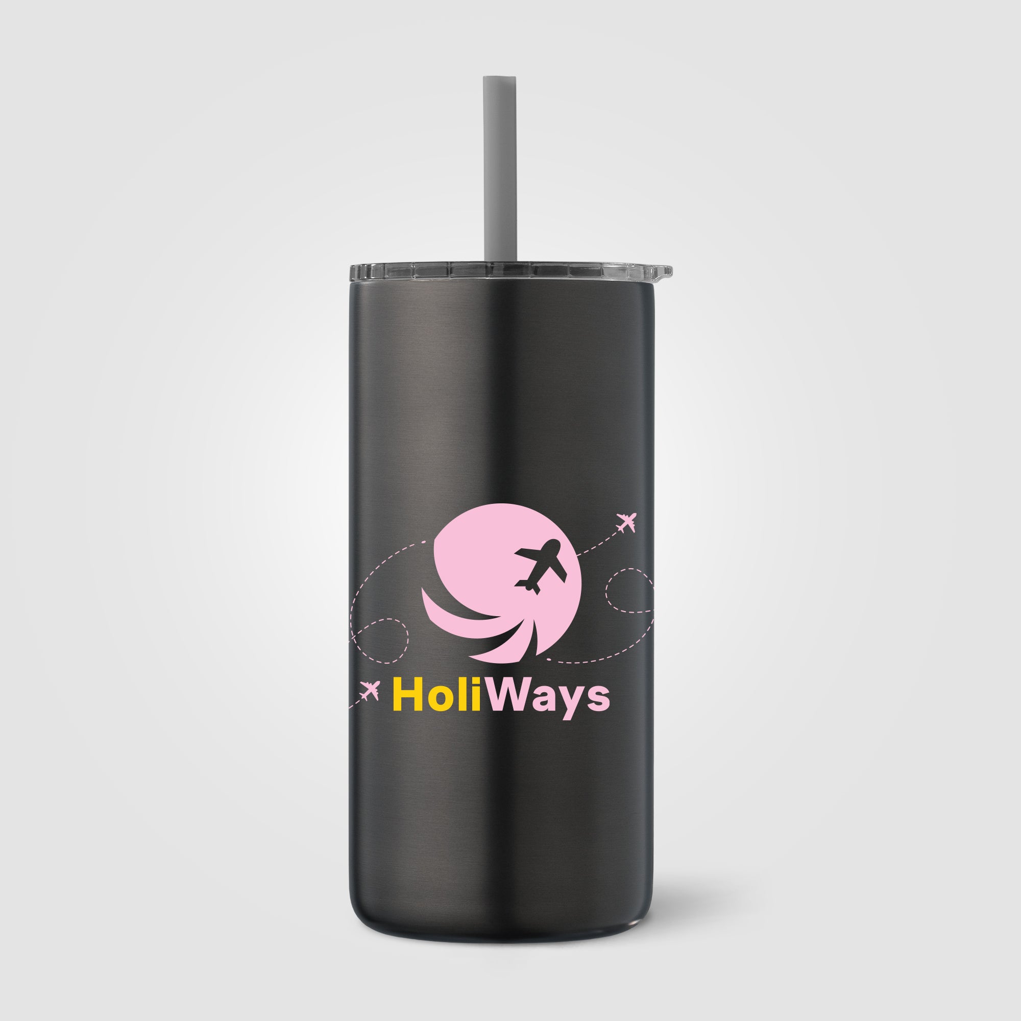 Borealis Recycled Stainless Steel Straw Tumbler - 16 oz. - ColorJet